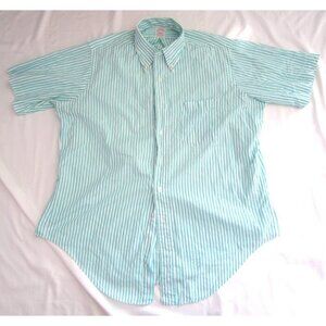 Vtg Men Brooks Brothers Cotton Stripes Short Sleeve Shirt Sz 16.5 (MT761) USA